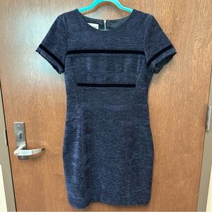 Vintage 90s Sara Campbell designer chenille sheath dress Women’s size 8 navy